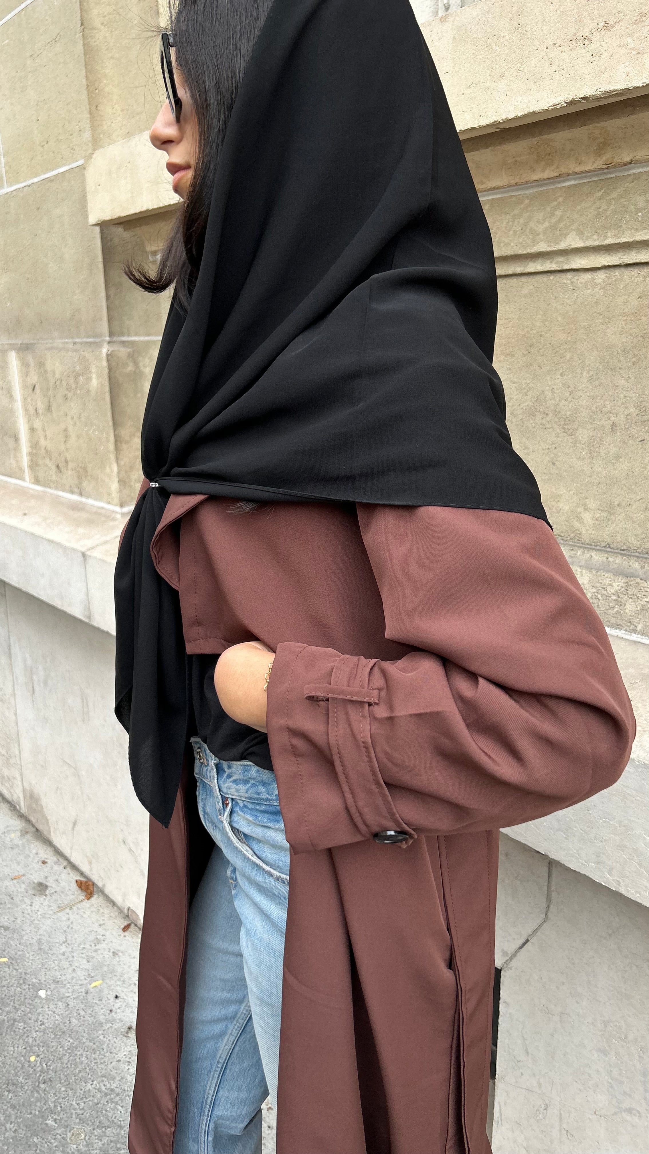 CARRÉ DE SOIE UNI - NOIR