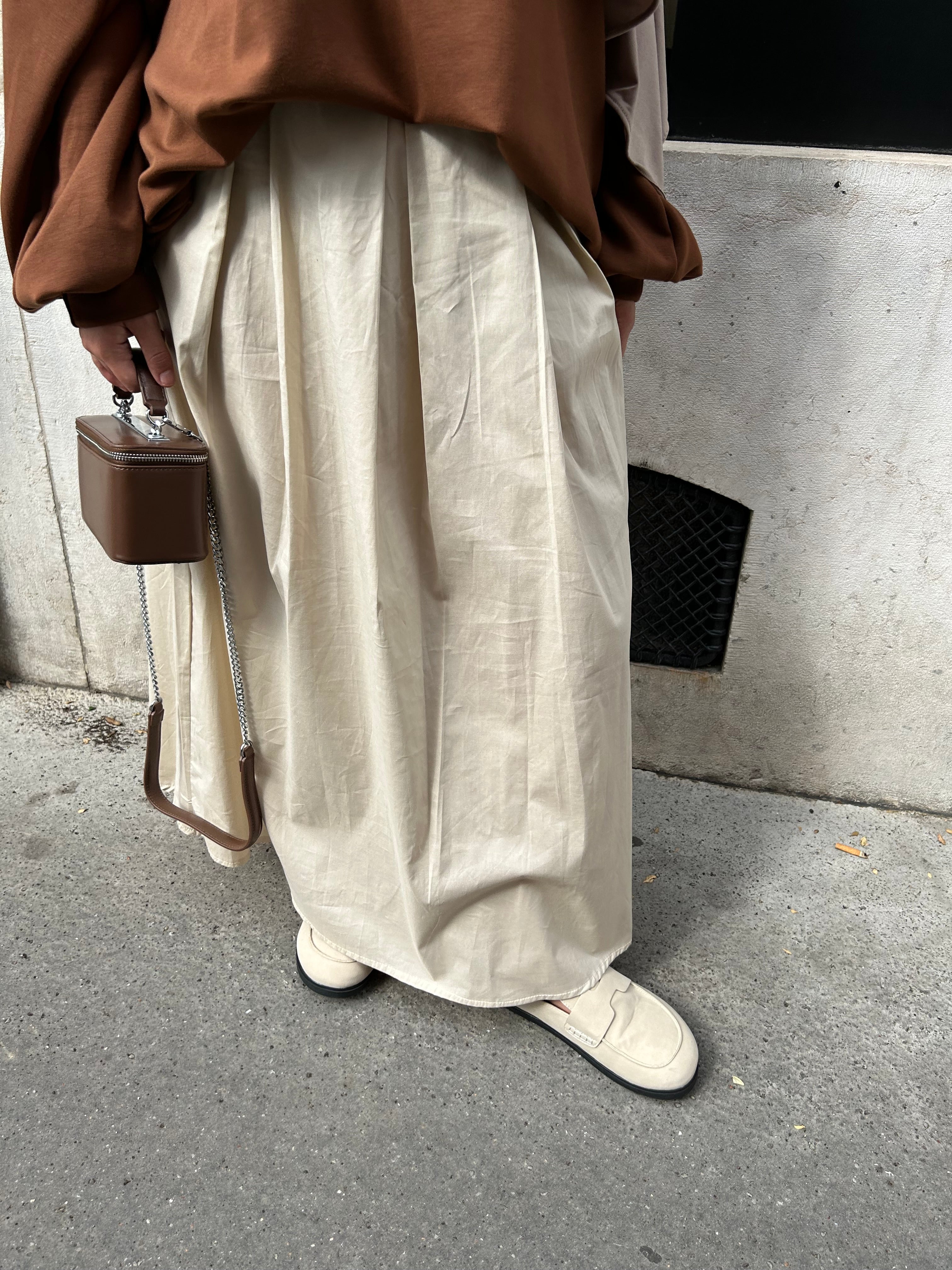 JUPE TRAPEZE - BEIGE